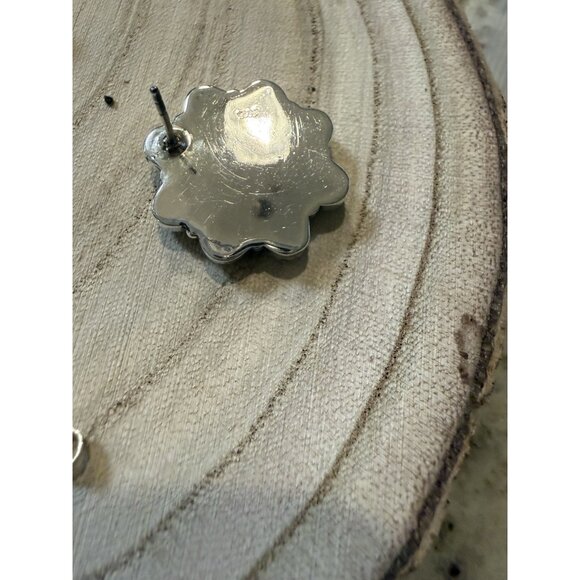 Artisan STERLING SILVER Large TURQUOISE CLUSTER Statement EARRINGS Southwest New - Picture 9 of 11